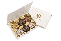 6 piece box of custom shaped chocolates