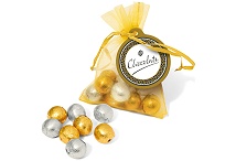 Gold & Silver Foil Chocolate balls in an Organza Bag