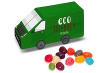 Van shaped card box of Jelly Bean Factory sweets