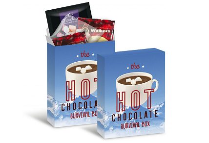 Logo branded hot chocolate survival box