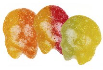 Mini sour skulls sweets