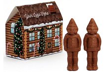 Chocolate Santas Elves in a House Box