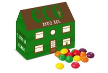 House Shaped Card Box of Skittles Sweets