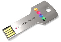 Stainless steel key shape usb printed or engraved