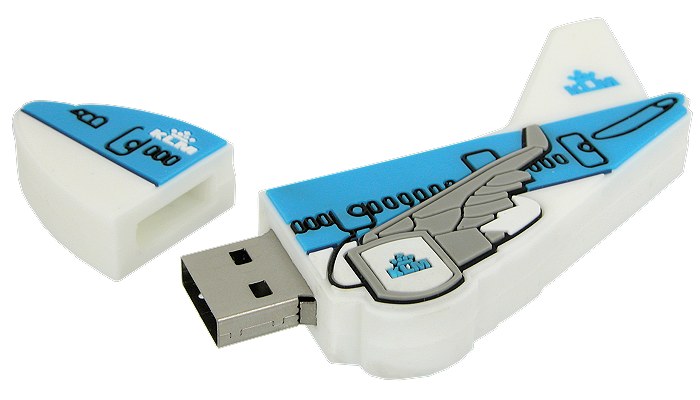 KLM USB memory stick opened, resting