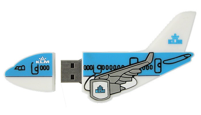 Opened KLM Airplane USB memory stick
