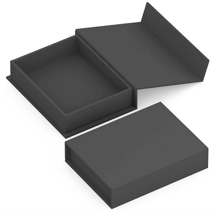 black gift box flip top lid