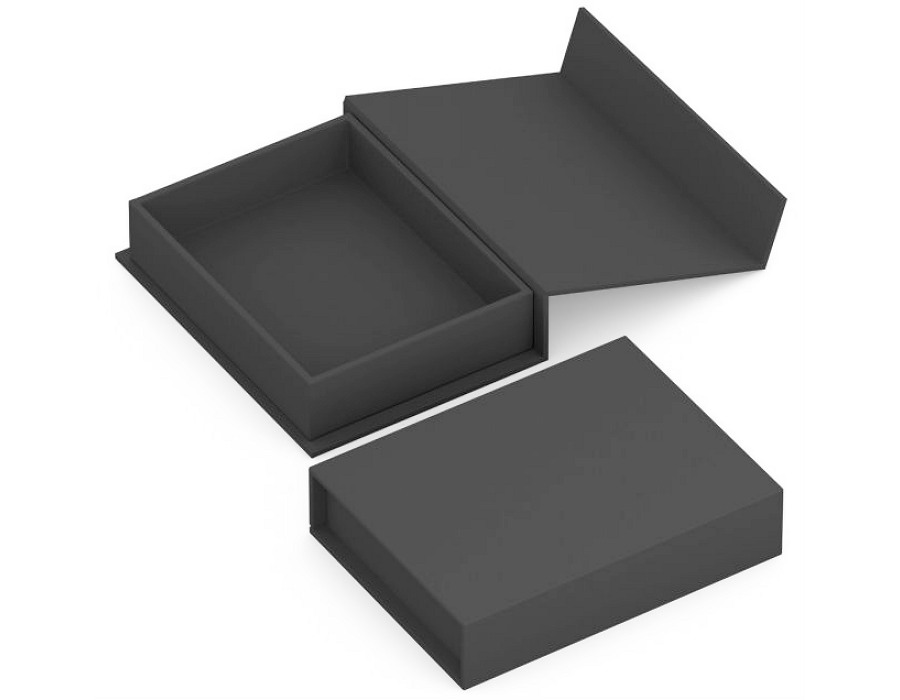 black gift box flip top lid