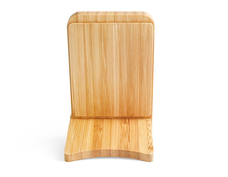 Rear view of the bamboo wireless charger