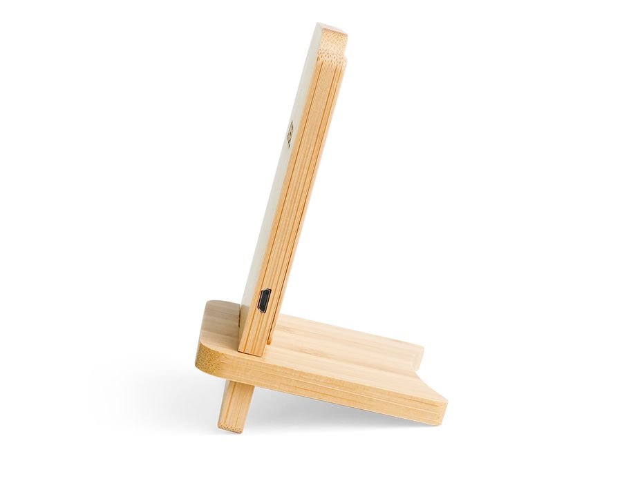 Side view of the bamboo wireless charger