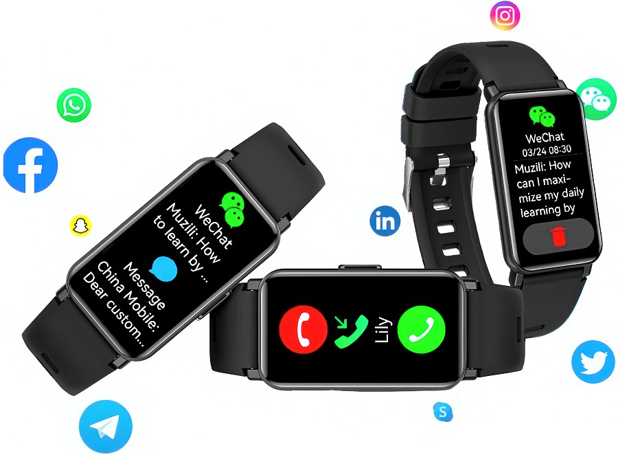 Social media displays of the smart band