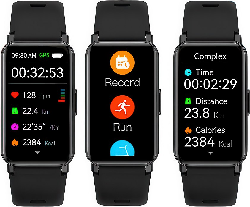 Three screens of the smart band for running