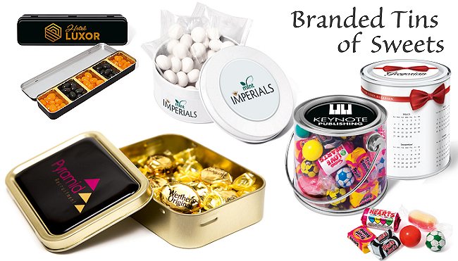 Branded & Promotional Tins of Sweets Custom Logo Printed