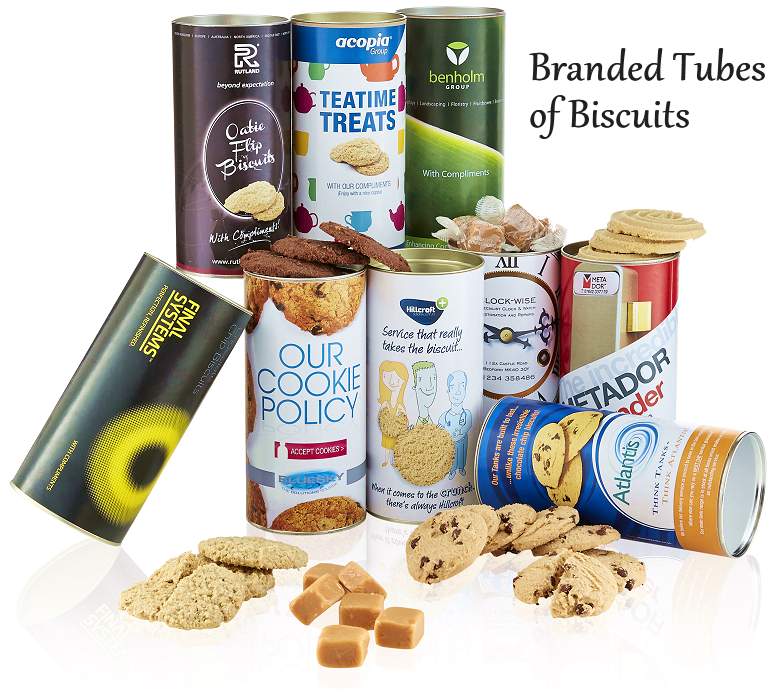 Branded Tubes of Biscuits