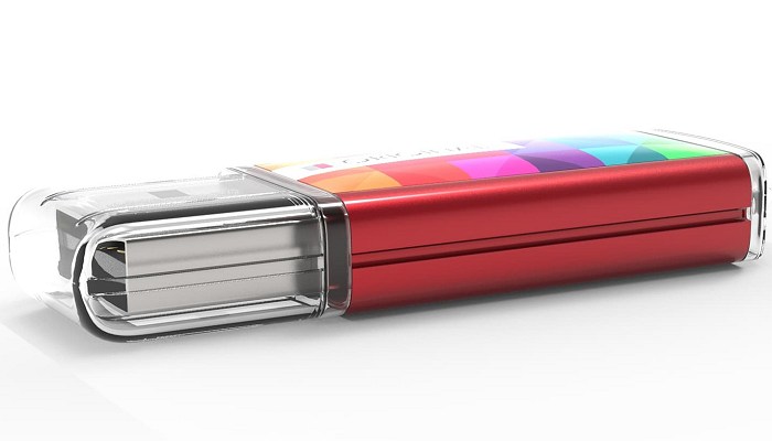 Branded USB drives edge view