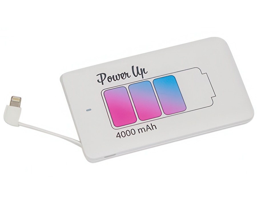 Printed white card power bank