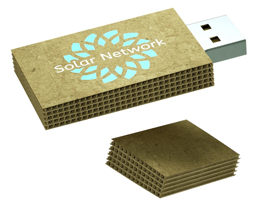 Cardboard USB Flash Drive with the cap removed