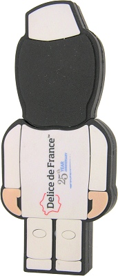 Character USB stick lady, rear view with branding