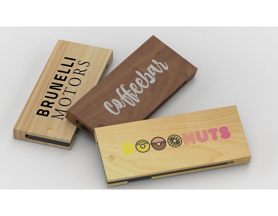 Compact Wood or Bamboo USB Stick Silk-screen Printed or Embossed with a Logo for Branded Gifts bamboo walnut maple wood