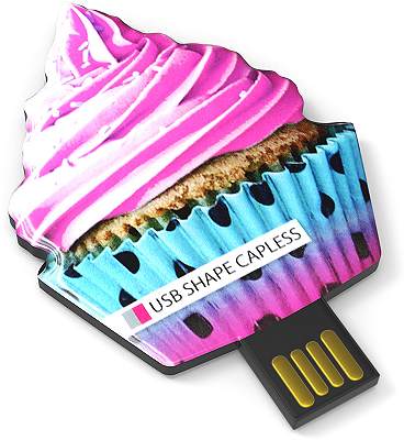 Custom Shaped USB Flash Drives Capless cup cake shape