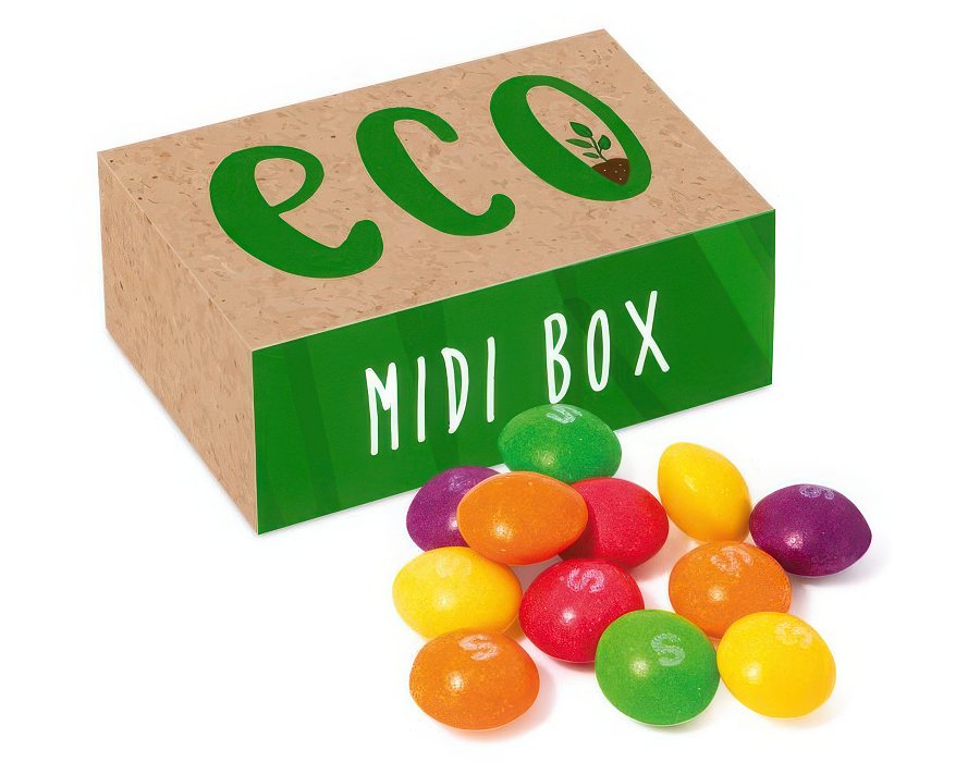 Custom Midi Kraft Card Box of Skittles Sweets