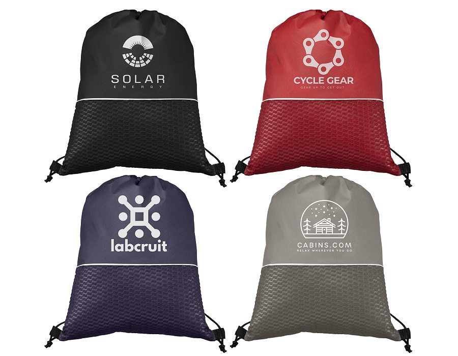 Deluxe custom logo drawstring bags