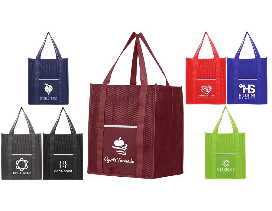 Deluxe logo printed tote shopper bags