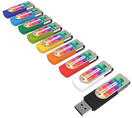 Domed Logo Twister USB Drive colours