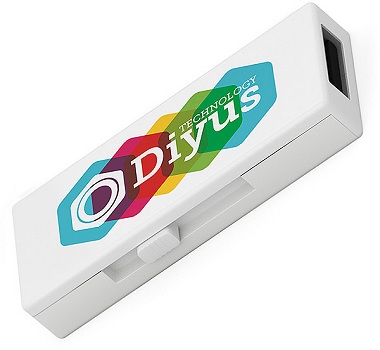 Dual Port Promotional USB Stick with four colour printed logo