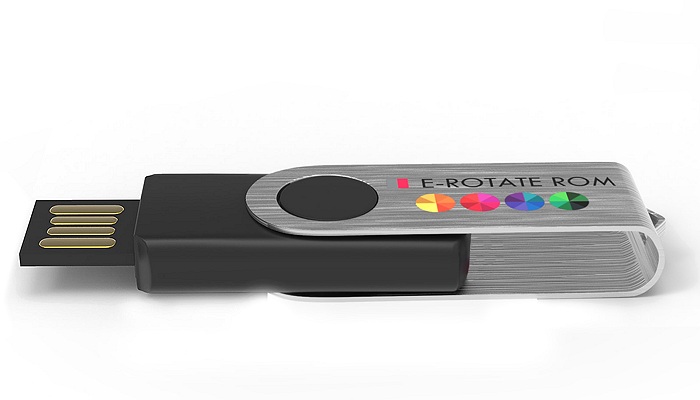 e-Rotate Read Only Printed Twister USB Stick edge view