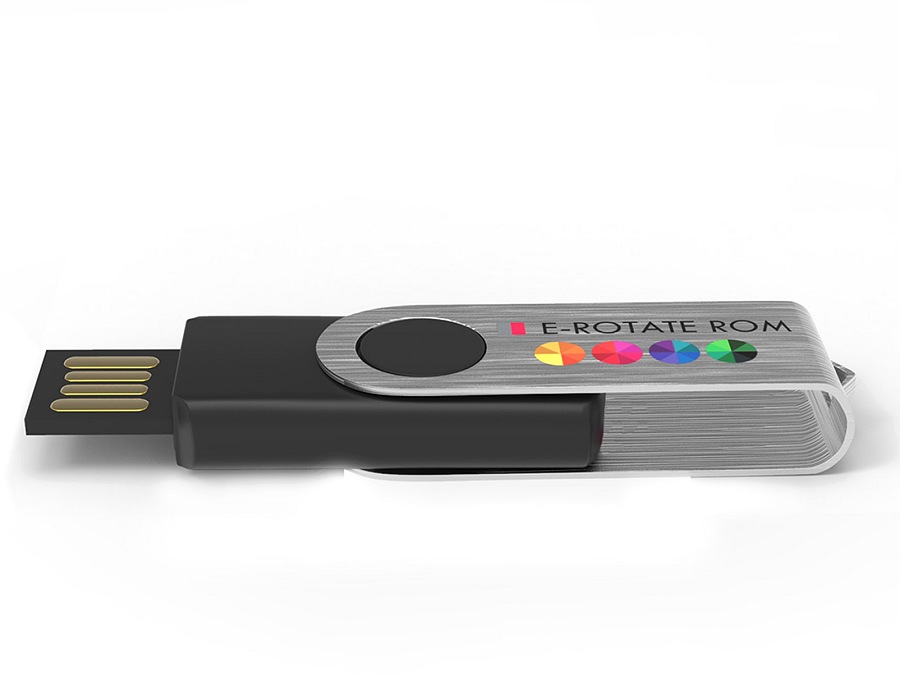 e-Rotate Read Only Twister USB Stick for promotional gifts edge view