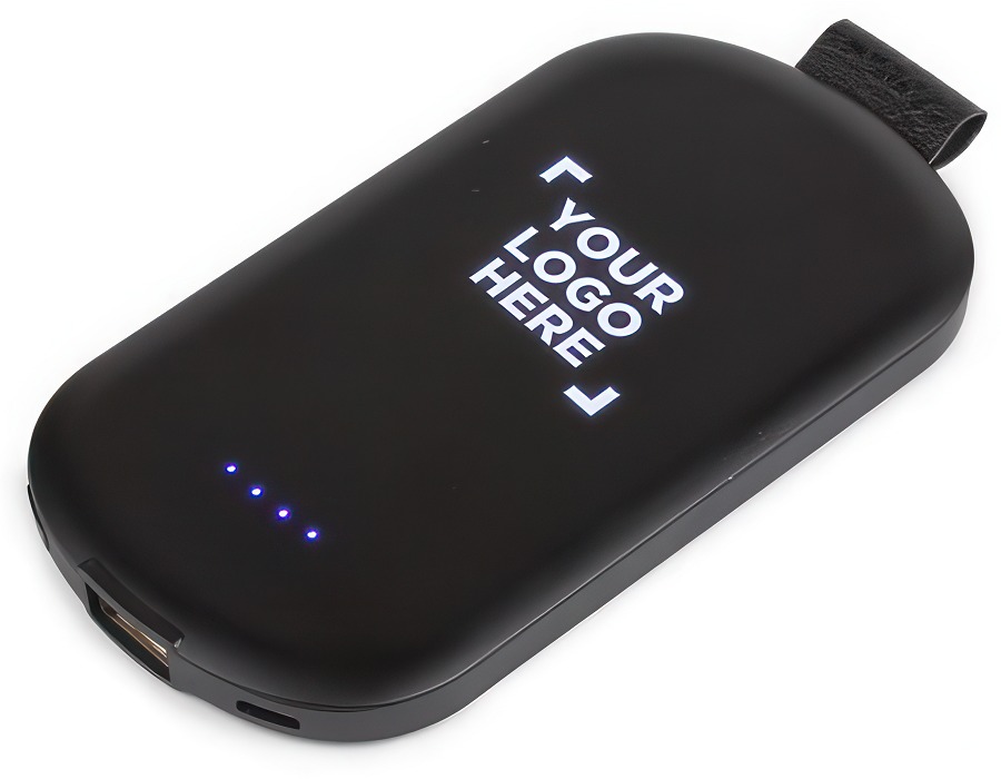 Light Up Logo Power Banks Deluxe Black 2500mAh