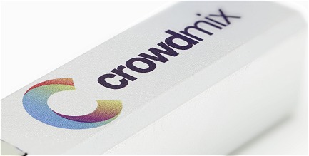 Full colour digital print of Crowdmix logo.