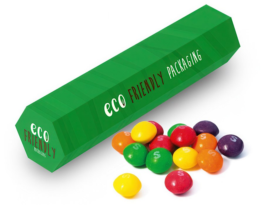 Promotional Skittles Sweets in a Hexagonal Tube Card Box