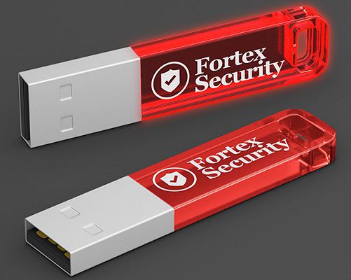 Red glowing Illuminated Logo USB Flash Drive