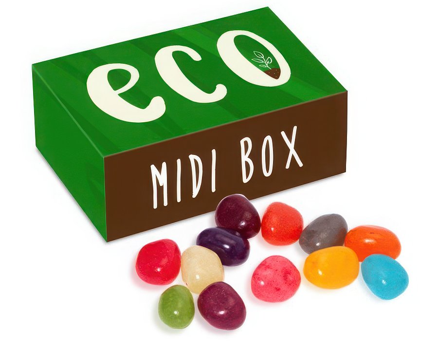 Custom Midi Rectangle Card Box of Jelly Bean Factory sweets