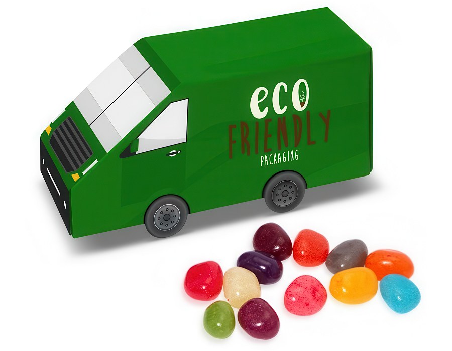 Giveaway Van Shaped Card Box of Jelly Bean Factory sweets