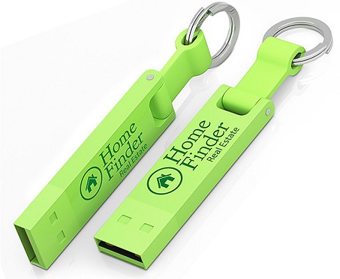 Green 2283 Keyring Flash Drive Iron Elegance C for promotional gifts