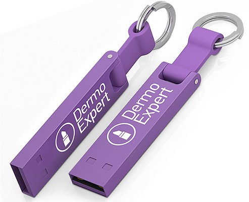 Mauve Keyring Flash Drive Iron Elegance C for promotional gifts