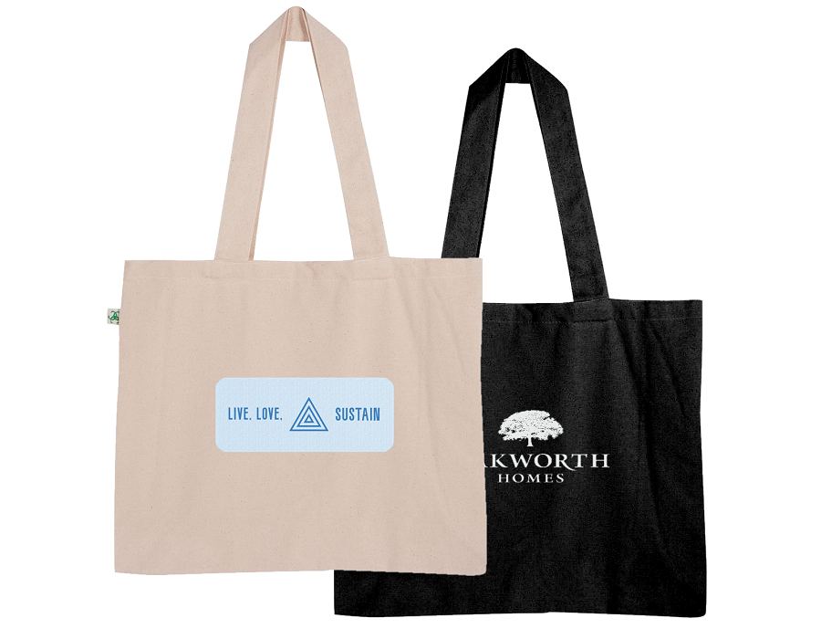 Large Organic Promotional Tote Bags with Internal Pockets