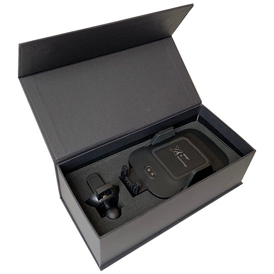 LED logo wireless car charger in the black gift box