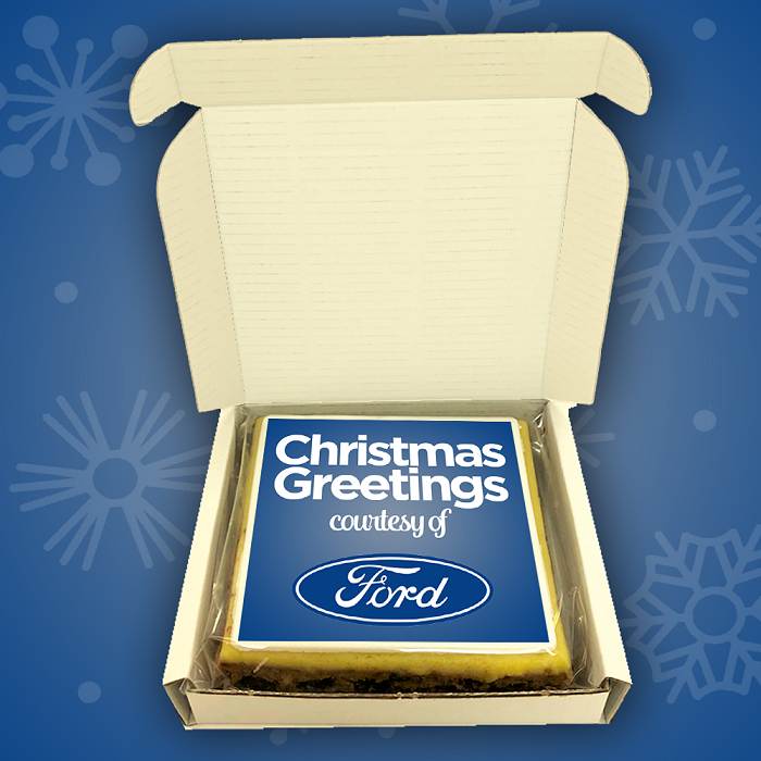 Letterbox Xmas Cake with a Printed Logo