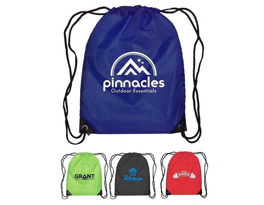 Logo branded drawstring backpack 210D polyester