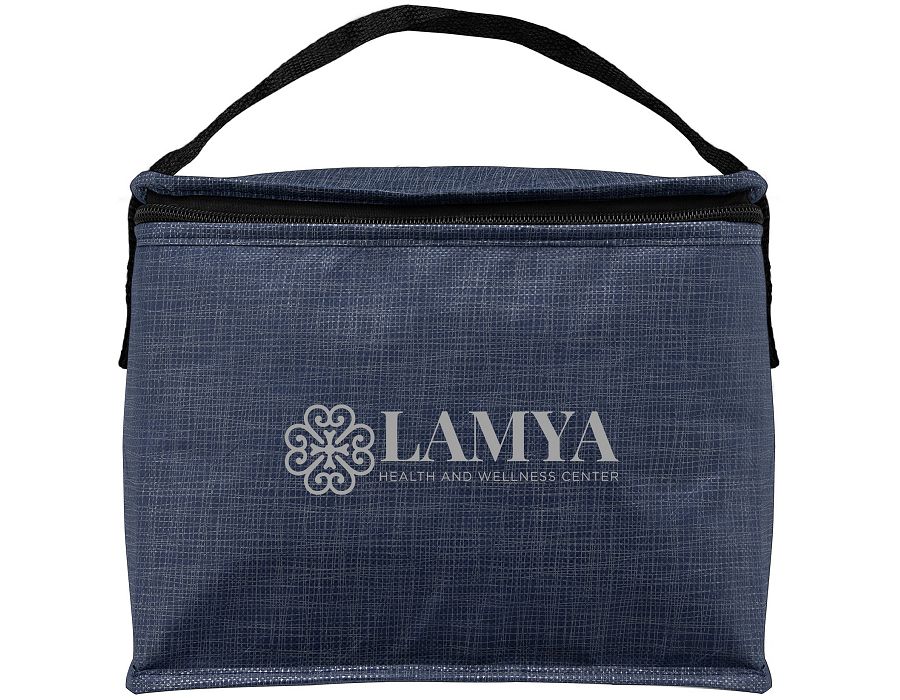 Blue recycled promotional cool bag