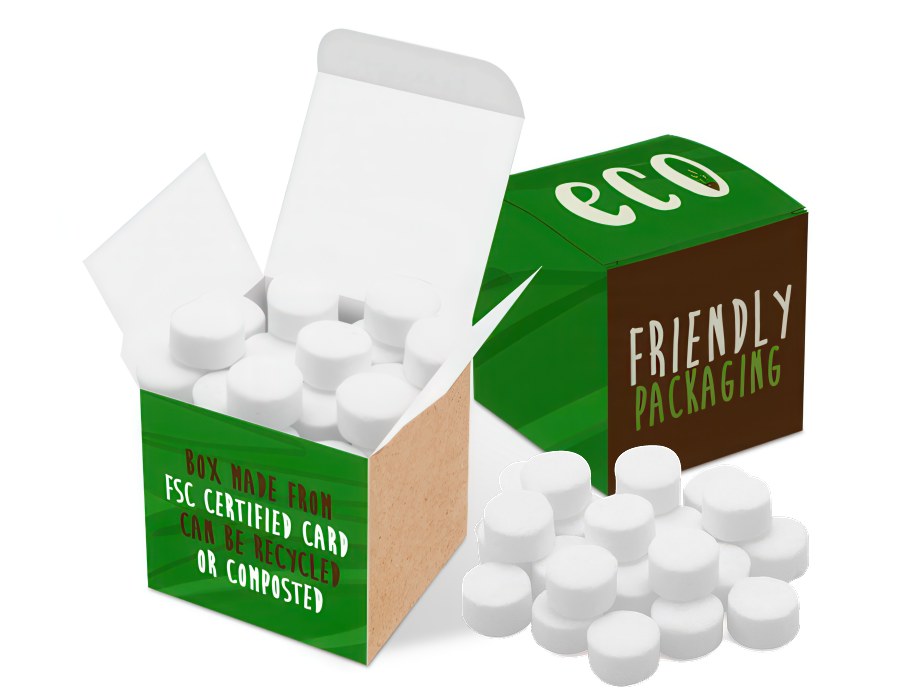 Logo Printed Midi Mints in a Maxi Cube Card Box