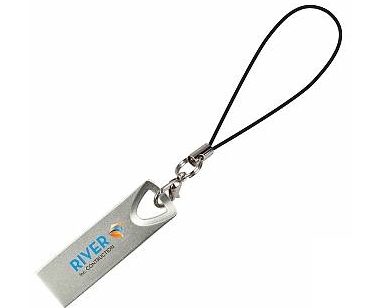 Metal USB Sticks Full Colour Printed for Branded Gifts on a tie cord