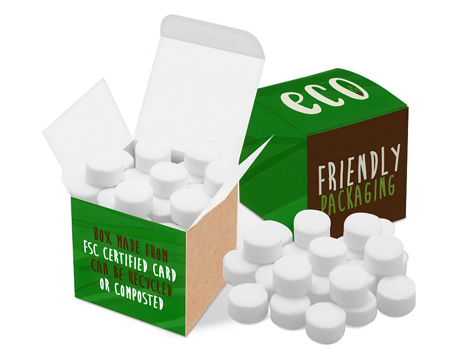 Promotional Midi Mints in a Mini Card Cube Box