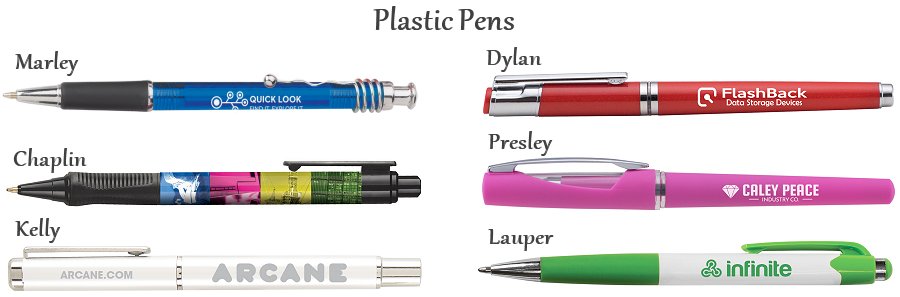 Plastic promotional pens