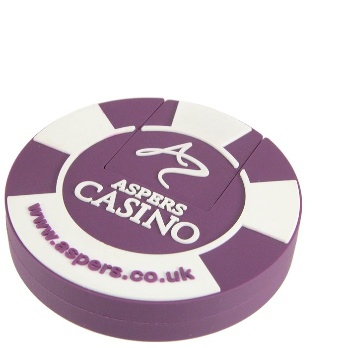 Poker chip USB stick with USB inserted