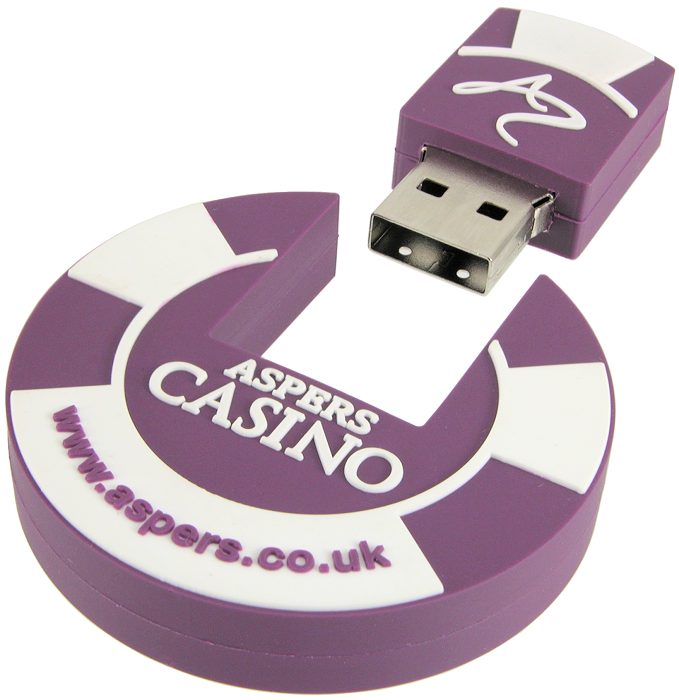 Poker chip USB stick with USB removed